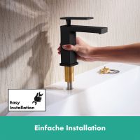 Vorschau: Hansgrohe Tecturis E Waschtischarmatur 110 CoolStart wassersparend+, Zugst.-Ablaufg., schwarz matt