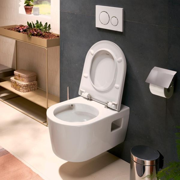 Hansgrohe EluPura Original S Wand WC Set mit AquaChannel Flush und WC-Sitz, weiß
