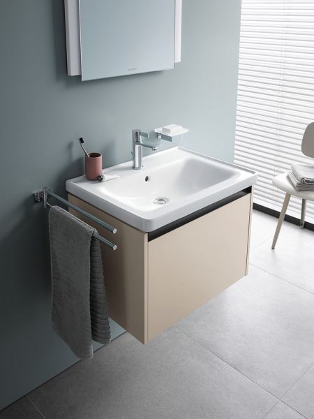 Duravit D-Neo Waschtisch rechteckig 60x48cm, mit Hahnloch und Überlauf, mit WonderGliss, weiß 23676000001