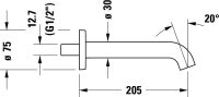 Vorschau: Duravit B.2/C.1 Wanneneinlauf, chrom