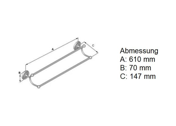 Smedbo Villa doppelte Handtuchstange 63,5cm, messing poliert