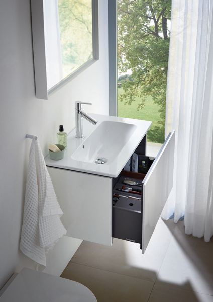 Duravit ME by Starck Waschtisch 63x40cm, 1 Hahnloch, mit Überlauf, WonderGliss, weiß 23426300001