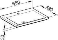 Vorschau: Keuco Royal Reflex Mineralguss-Waschtisch mit 1 Hahnloch, weiß, 65x3x49cm 34051316501