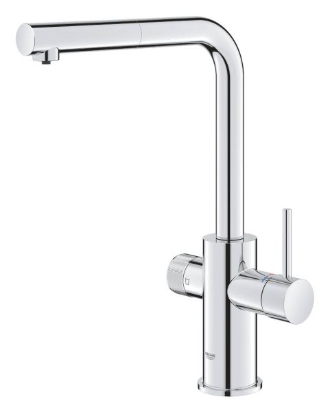 Grohe Blue Pure Minta Einzelarmatur mit Filterfunktion, herausziehbarer L-Auslauf