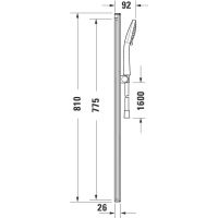 Vorschau: Duravit Universal Brausestange 80cm mit Handbrause 3 Strahlarten & Schlauch, weiß/chrom