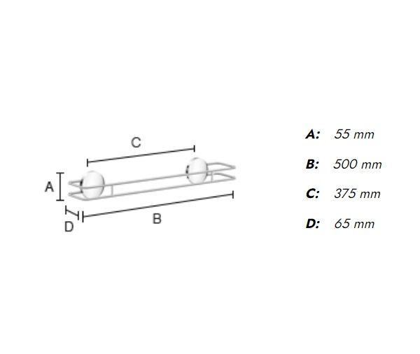 Smedbo selbstklebende Handtuchstange 50cm, chrom