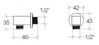 Vorschau: lineabeta LINEA Wandanschlussbogen quadratisch 1/2", chrom