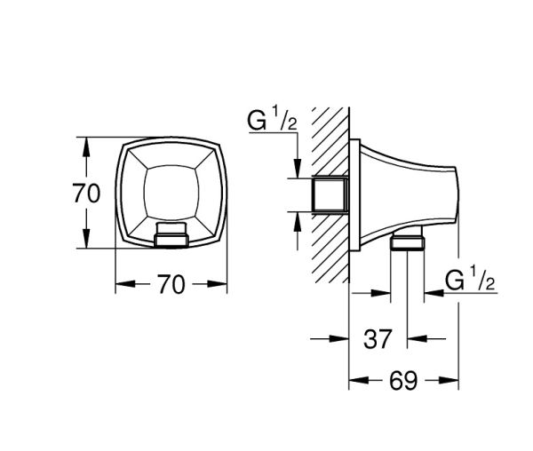 Grohe Grandera Wandanschlussbogen