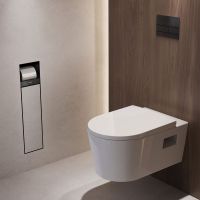 Vorschau: Hansgrohe XtraStoris Rock Einbau Toilettenbürstenhalter mit Papierhalter, befliesbar