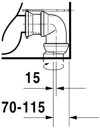 Duravit DuraStyle Stand-WC für Kombination, Tiefspüler 37x63cm, WonderGliss, weiß