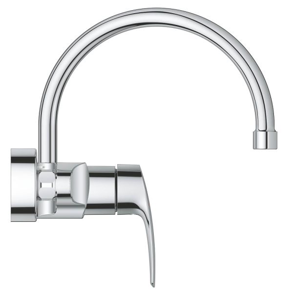 Grohe Eurosmart Spültischbatterie mit schwenkbarem C-Auslauf, Wandmontage, chrom