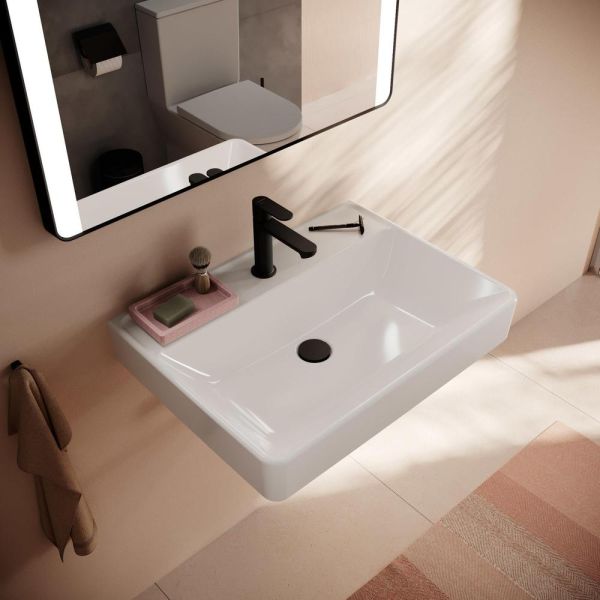 hansgrohe Xanuia Q Waschtisch 65x48cm mit Hahnloch, ohne Überlauf, weiß 60246450