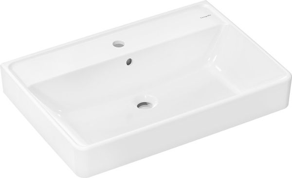 hansgrohe Xanuia Q Aufsatzbecken 70x48cm Unterseite geschliffen 1 Hahnloch mit Überlauf weiß 60248450