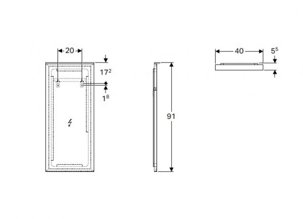 Geberit Xeno² Lichtspiegel 40x91x5,5cm 500520001_1