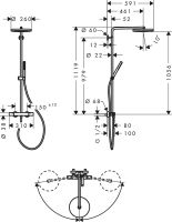 Vorschau: hansgrohe Pulsify S Puro Duschsystem 260 mit Ecostat Fine & Stabhandbrause