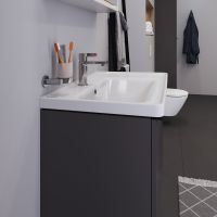 Vorschau: Duravit D-Neo Waschtisch rechteckig 80x48cm, mit Hahnloch und Überlauf, Becken links, weiß 2369800000