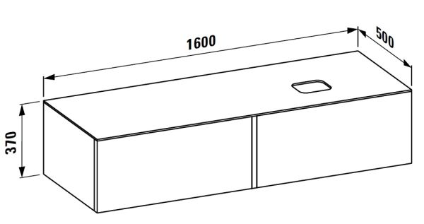 Laufen IL BAGNO ALESSI ONE Schubladenelement 1600, Ausschnitt rechts, passend zu WT 81897 4