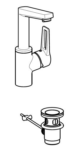 Hansa Hansatwist Waschtisch-Einhand-Einlochbatterie, Bügelhebel, schwenkbar, mit Ablaufg., chrom