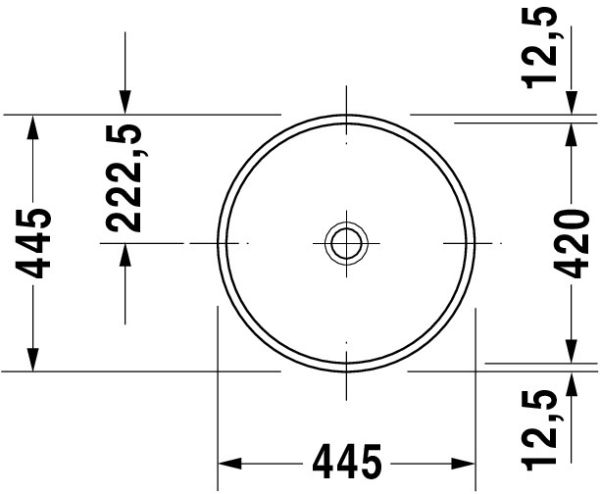 Duravit Architec Unterbauwaschtisch rund Ø44,5cm, ohne Überlauf, ohne Hahnloch, weiß 0319420000