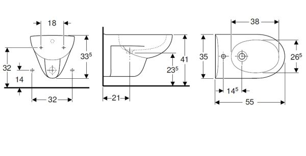 Geberit Renova Wandbidet mit Überlauf, weiß_2