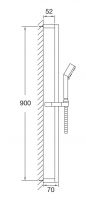 Vorschau: Steinberg Brausegarnitur mit Handbrause 3-fach verstellbar, Brausestange 900mm, chrom