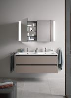 Vorschau: Duravit ME by Starck Doppelwaschtisch rechteckig 130x49cm, mit Überlauf, mit Wondergliss, weiß 23361300001