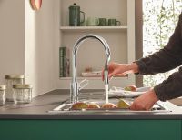 Vorschau: Grohe BauFlow Einhand-Küchenarmatur mit C-Auslauf, ausziehbar, chrom