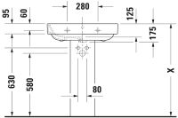 Vorschau: Duravit Happy D.2 Waschtisch 65x49,5cm, mit Überlauf, mit Wondergliss, weiß 23166500001