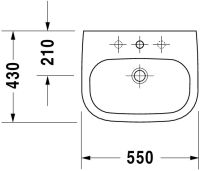 Vorschau: Duravit D-Code Waschtisch 55x43cm, mit Überlauf, ohne Wondergliss, weiß 2310550000