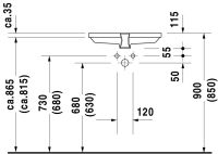 Vorschau: Duravit Universal Unterbauwaschtisch rechteckig 52,5x35cm, mit Überlauf, ohne Hahnloch, WonderGliss, weiß 03165300001