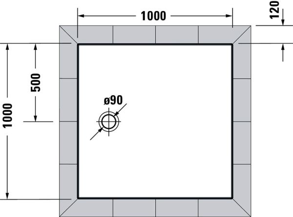 Duravit Tempano Duschwanne quadratisch 100x100cm, Sanitäracryl, weiß