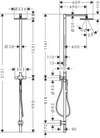 Vorschau: Axor Starck Duschsäule mit Thermostat und Kopfbrause 240 1jet schwarz matt 12672670