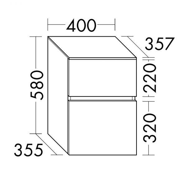 Burgbad Lin20 Unterschrank mit 2 Auszüge, 40x35,7cm USIU040F5351