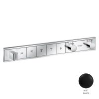 Vorschau: Hansgrohe RainSelect Thermostat Unterputz 5 Verbraucher mit Brausehalter schwarz matt/glänzend 15384SETBL