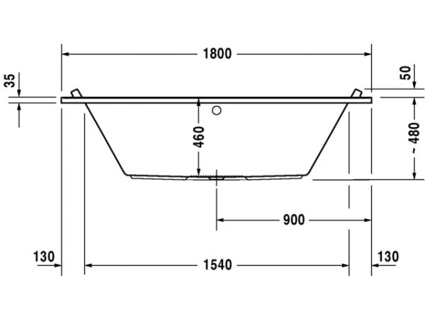 Duravit Starck Rechteck-Badewanne Einbauversion 180x90cm, weiß