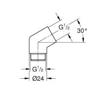 Vorschau: Grohe Rainshower Aqua Adapter 1/2“ x 1/2“, chrom