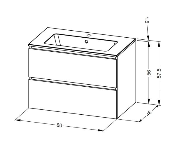 RIHO Spring Dew Waschtisch mit Unterschrank 80x46cm & Spiegelschrank