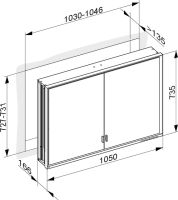 Vorschau: Keuco Royal Lumos Spiegelschrank für Wandeinbau, 2 lange Türen, 105x73,5cm 14318172301