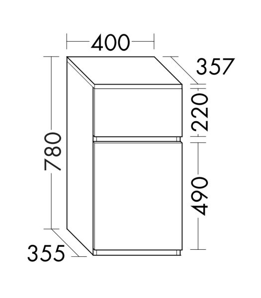 Burgbad Lin20 Unterschrank 40x35,7cm, 2 Auszüge, bodenstehend USJG040F5351