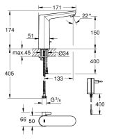 Vorschau: Grohe Eurosmart Cosmopolitan E Infrarot-Elektronik für Waschtisch L-Size, Netzbetrieb, chrom