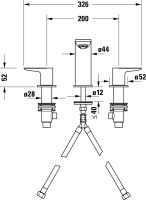 Vorschau: Duravit Wave 3-Loch Waschtischarmatur, edelstahl gebürstet