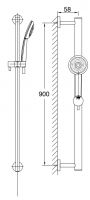 Vorschau: Steinberg Brausegarnitur mit Brausestange 900mm, Handbrause 3-fach verstellbar, Easy Clean, chrom