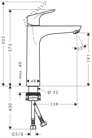 Hansgrohe Focus Einhebel-Waschtischmischer 190 ohne Ablaufgarnitur, chrom