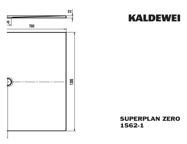 Kaldewei Superplan Zero bodenebene Rechteck-Duschwanne 70x130cm Mod.1562-1