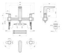 Vorschau: Villeroy&Boch Antao Dreiloch-Waschtischarmatur mit Push-Open, chrom TVW11100100061