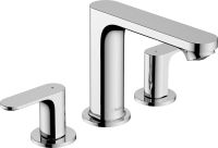 Hansgrohe Rebris S 3-Loch Waschtischarmatur 110 mit Zugstangen-Ablaufgarnitur, chrom 72530000