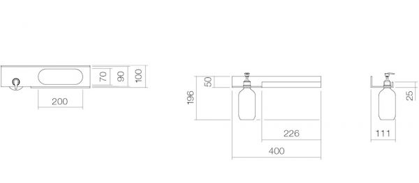 Alape Assist AS.400.HT.R Handtuchhalter rechts mit Lotionspender, weiß matt pulverbeschichtet