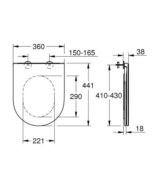 Grohe Bau Keramik WC-Sitz mit Soft close, weiß