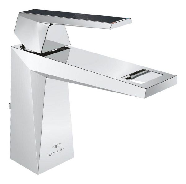 Grohe Allure Brilliant Einhand-Waschtischbatterie M-Size mit Vanilla Noir Caesarstone Griff-Einlagen, chrom 24399000