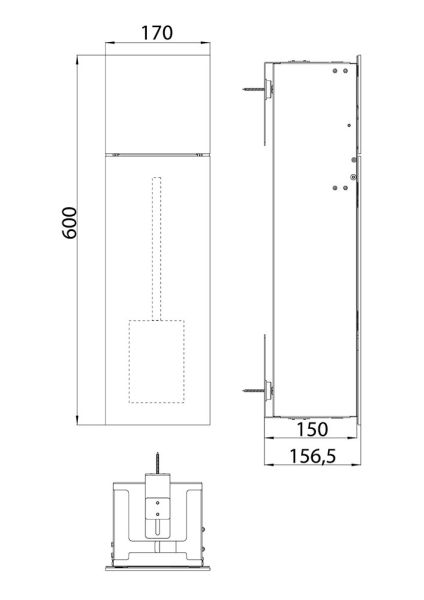 emco asis pure (Glasfront) WC-Modul Unterputz 60x17cm 2-türig